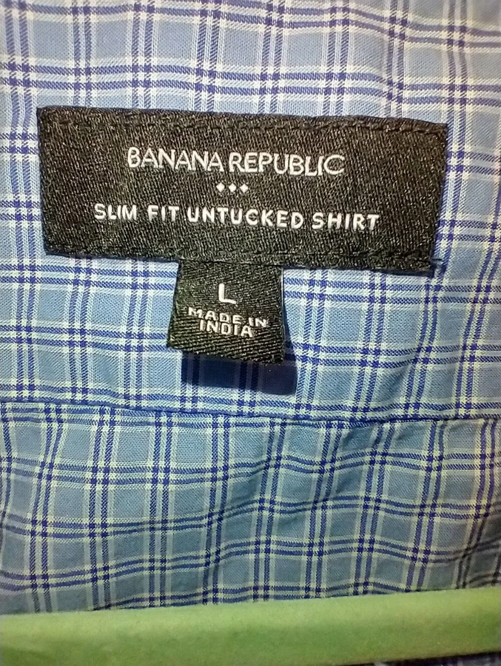 Banana Republic Slim Fit Untucked Long Sleeve Button Down Shirt Men's sz Large.